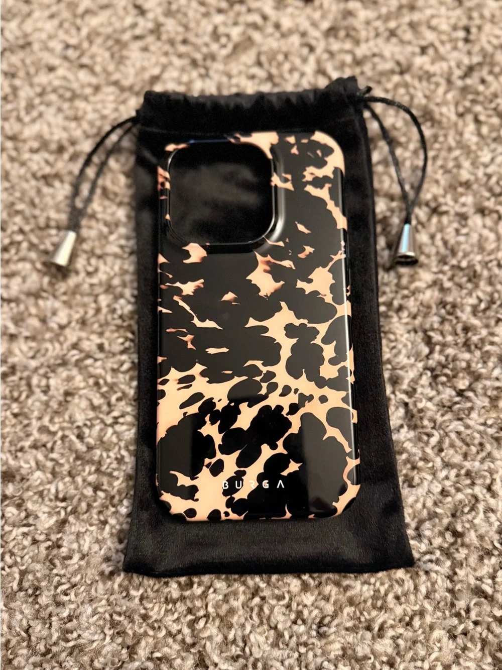 BURGA Tortoiseshell Phone Case with Black Pouch